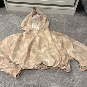 lululemon athletica Beige Tie-Dye cropped hoodie